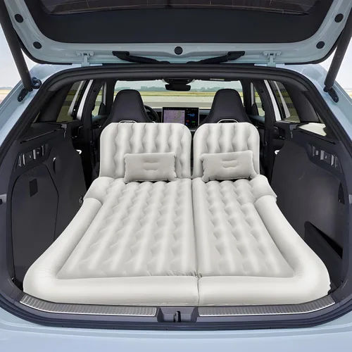 Vista 10 de Cama inflable, cama de coche de viaje engrosada, almohadilla para dormir, colchón inflable para automóvil, cama de viaje con bomba de aire eléctrica