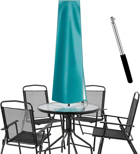 Vista 15 de Dafire Cubierta de paraguas de patio para sombrillas de 7 pies a 9 pies, cubiertas de parasol de 1.7m (Negro 420D), cubierta de paraguas impermeable