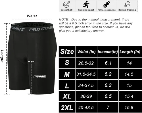 Vista 7 de HYCOPRTO - Pantalones cortos de compresión para hombre, ropa interior deportiva de elastano, rendimiento atlético, capa base, entrenamiento, correr