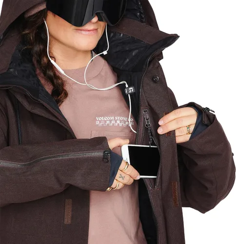 Vista 7 de Volcom Sherwin - Chaqueta de invierno con capucha aislada para snowboard y esquí para mujer