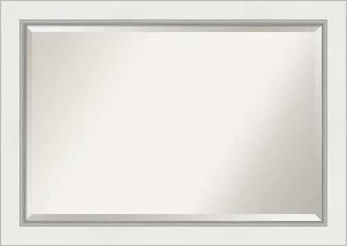 Vista 60 de Amanti Art - Espejo de baño blanco para sobre lavabo, espejo de tocador rectangular blanco de 35x45 para gabinete, marco moderno extragrande, se