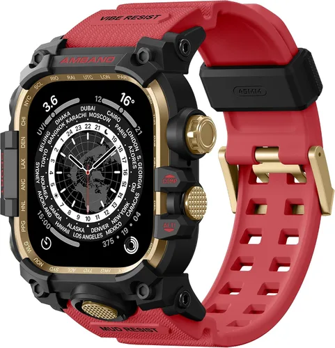 Vista 10 de amBand - Carcasa compatible con Apple Watch SE 3/SE 2/SE/6/5/4 de 1.732 pulgadas, M3 de 1.732 pulgadas, resistente correa táctica, protector