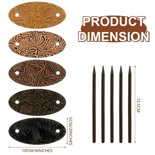 Vista 4 de Pinza para el cabello, 5 piezas de pelo sintético con pasador, forma ovalada, soportes para cola de caballo, accesorios para el cabello para mujeres