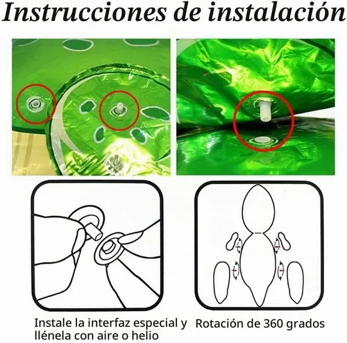 Vista 6 de Globos gigantes de dinosaurio 3D para decoración de fiesta de Azul