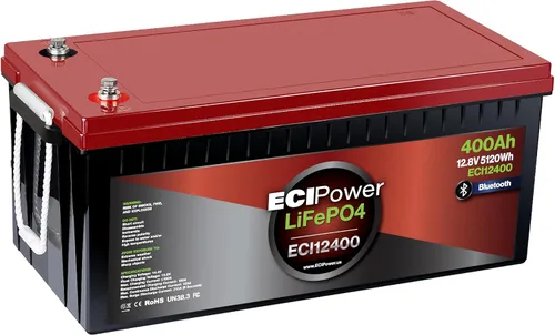 Vista 9 de ECI Power Batería recargable de litio LiFePO4 de ciclo profundo de 12 V 5 Ah 2000-5000 ciclos de vida útil y 10 años de vida BMS integrado