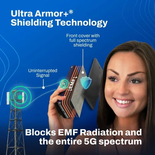 Vista 5 de DefenderShield Protección EMF y 5G Anti Radiación Compatible con iPhone 14 - Bloqueo RFID EMF Shield Funda Monedero Desmontable con Cierre Magnético
