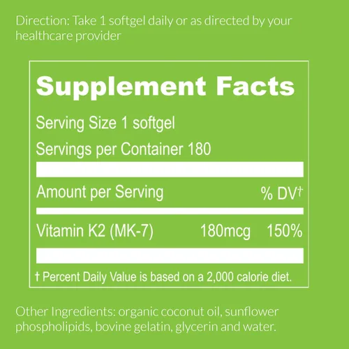 Vista 4 de UpNourish Vitamina K2 MK7 liposomal 180 mcg - 180 suplementos de vitamina K2 para mujeres y hombres - VIT K2 MK-7 con alta absorción