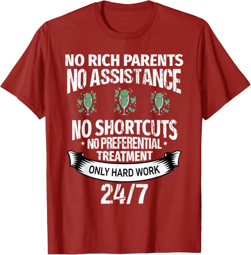 Vista 3 de Camiseta No Rich Parents Just Only Hard Work, Negro -, Pequeña