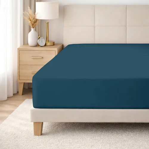 Vista 10 de SGI bedding 100% Egyptian Cotton 600 TC Twin Size Fitted Sheet Only Soft, Smooth Sateen Weave 15" inch Deep Pocket Fitted Bed Sheet - White