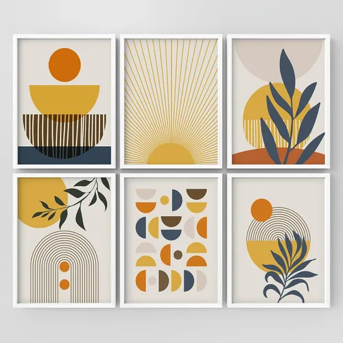 Vista 84 de Juego de galería de collage enmarcado para pared, diseño de plantas de flores de William Morris, ilustraciones de naturaleza silvestre, moderno