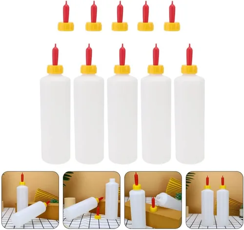 Vista 2 de Cabilock 5 juegos de botellas de cabra para alimentar cabras, botellas de leche de alimentación de cordero, resistentes botellas de lactancia
