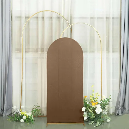 Vista 12 de Efavormart - Funda de elastano ajustada de elastano beige de 5 pies, ajuste cómodo, manga de fondo redonda para temas bohemios neutros y escenarios