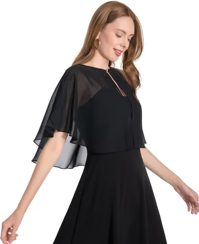 Vista 2 de Capelets for Women Soft Chiffon Shawls Wraps Shurg for Evening Wedding Capes Bolero Cover Up