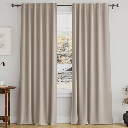 Vista 10 de Turquoize Cortinas Opacas con Aislamiento Térmico Paneles de Tratamiento de Ventanas con Bolsillo para Barra Paneles de Ventana para Ventanas