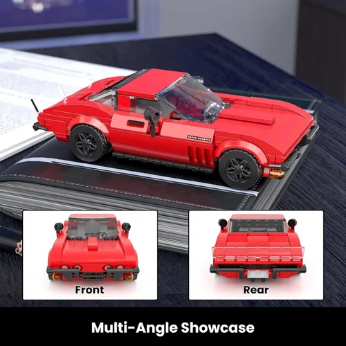 Vista 5 de Mould King Super Sports - Juego de construcción de autos deportivos con vitrina, 332 piezas de juguete de construcción para niños y adultos, kit
