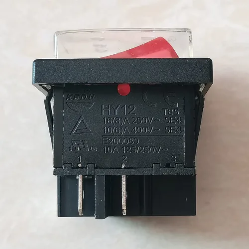 Vista 2 de 1 pieza KEDU HY12 Interruptor basculante ON Off Interruptores de botón pulsador con luz AC125V/250V/400V