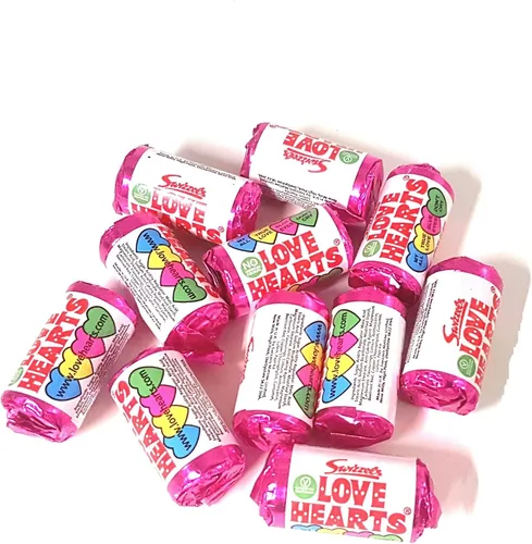 Vista 2 de Swizzels Matlow Love Heart Mini Rolls (paquete de 100)