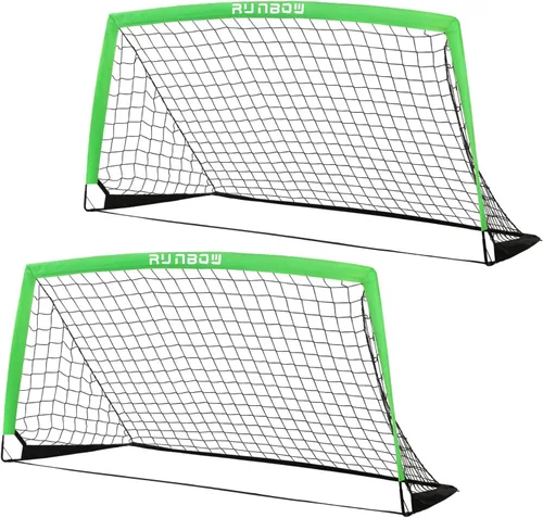 Vista 16 de Portería de fútbol infantil de 6 x 4 pies con bolsa de transporte, red de fútbol plegable portátil para entrenamiento de práctica en el patio