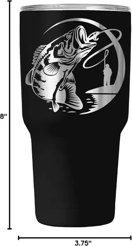 Vista 9 de Regalo de pesca de 30 onzas I'd Rather Be FishingTumbler y regalos de pesca Regalo para un pescador Incluye popote de silicona y tapa Taza