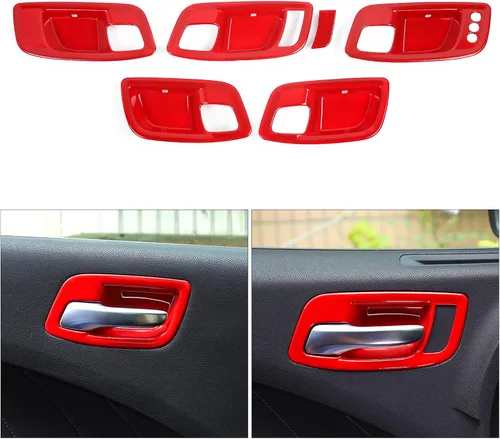 Vista 8 de CheroCar Funda para manija interior de la puerta del cargador para Dodge Charger 2011-2026, para Chrysler 300 300C 2015-2026, 6 piezas ABS negro