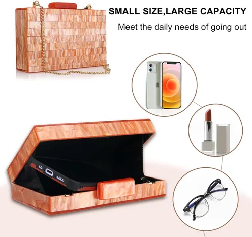 Vista 6 de Acrylic Clutch Bag Women'S Evening Handbag Plexiglas Box Crossbody Bag