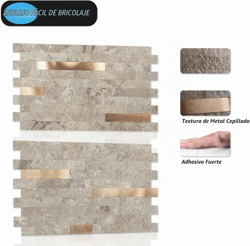 Vista 5 de Art3d Azulejo de piedra sintética para salpicaduras de despegar y pegar, 20 Pizarra cruda