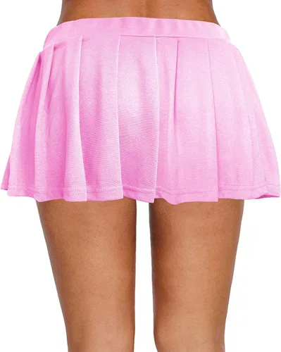 Vista 5 de Afibi Minifalda plisada con volantes y cintura elástica sexy para mujer