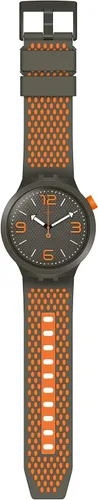 Vista 2 de Swatch Reloj de cuarzo para hombre con correa de silicona, gris, 23 (Modelo SO27M101)