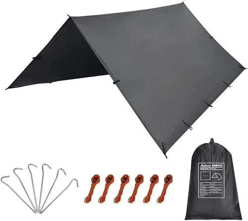 Vista 6 de KALINCO Lona de Tienda de Campaña, Lona de Picnic para Camping, Hamaca de Lona de Tienda de Campamento, Lona Impermeable de PU, Lona de Refugio