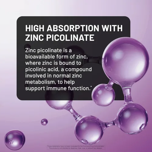 Vista 4 de NatureWise Picolinato de zinc - Suplemento de zinc de alta absorción de 30 mg para apoyo inmunológico + salud de la piel, vegano, sin OMG, sin