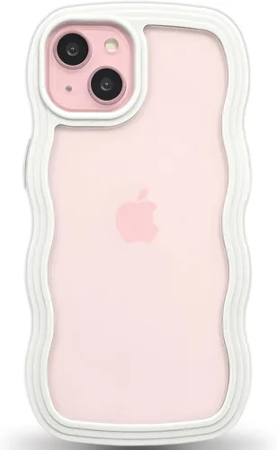 Vista 141 de Anuck Funda para iPhone 13 Pro con borde ondulado, diseño trasero transparente, agarre antideslizante, forma de marco rizado ondulado, a prueba