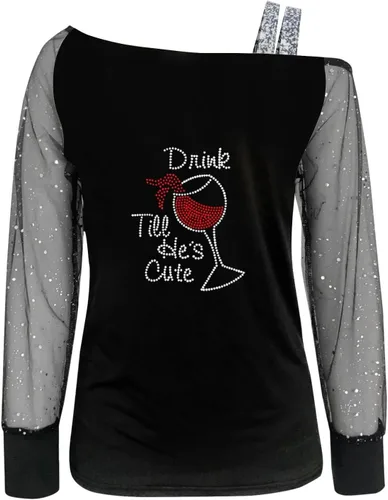 Vista 2 de Women Within Plus Size Tops,Women's Long Sleeve Tunic Tops Casual Cold Shoulder Blouse Christmas Tree Shirts