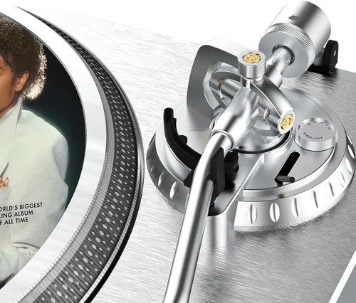 Vista 5 de DIGITNOW Tocadiscos de transmisión por correa de alta fidelidad, reproductor de discos de vinilo con cartucho magnético, conversión de vinilo a