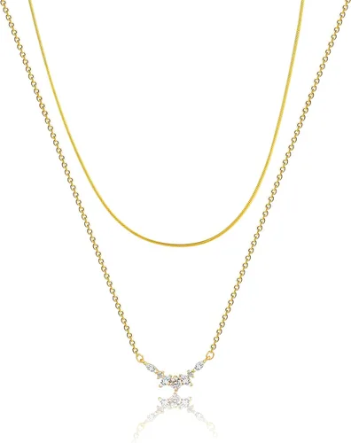 Vista 22 de Collares en capas para mujer, chapados en plata, delicada cuerda torcida de serpiente, delicado collar en capas, gargantilla de diferentes
