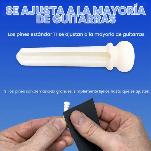 Vista 3 de Pasadores de puente de hueso ranurado Crosby Pure Bone con incrustación de punto de abulón para guitarra acústica de 6 y 12 cuerdas Hueso ranurado