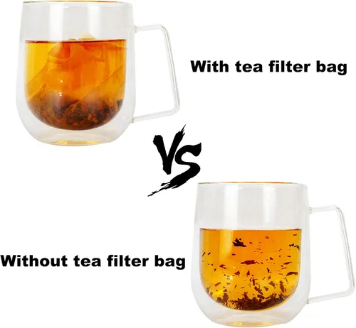 Vista 3 de Numola 100 bolsas de té desechables para té de hojas sueltas, bolsas de té vacías de material natural, bolsa infusora de té, bolsitas infusoras