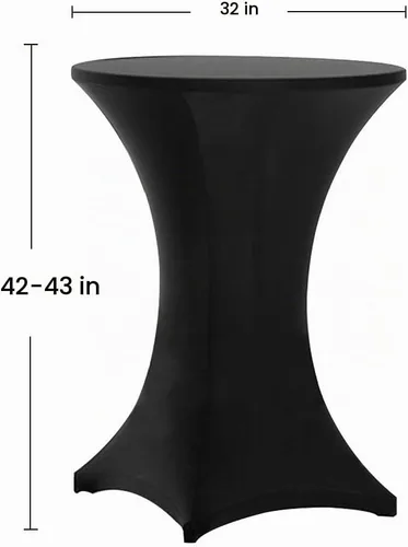 Vista 3 de Tina Paquete de 2 Fundas de Mesa de Cóctel Highboy de Spandex de 32x43 Pulgadas Negro, Fundas de Spandex para Mesa de Cóctel, Mantel de Cóctel