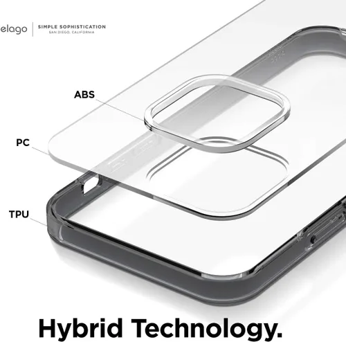 Vista 3 de elago Funda híbrida transparente compatible con iPhone 12 Pro Max de 6.7 pulgadas (negro) - Funda protectora a prueba de golpes