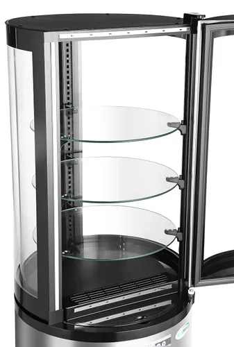 Vista 8 de KoolMore Vitrina de panadería de encimera refrigerada circular de 19 pulgadas con estantes de vidrio en negro (CDUR-3C)