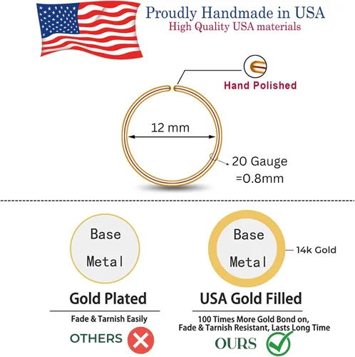 Vista 92 de LUCKYJEWUS Small Thin Gold or Sterling Silver Nose Ring Hoop for Women, Tiny Nose Piercing jewelry