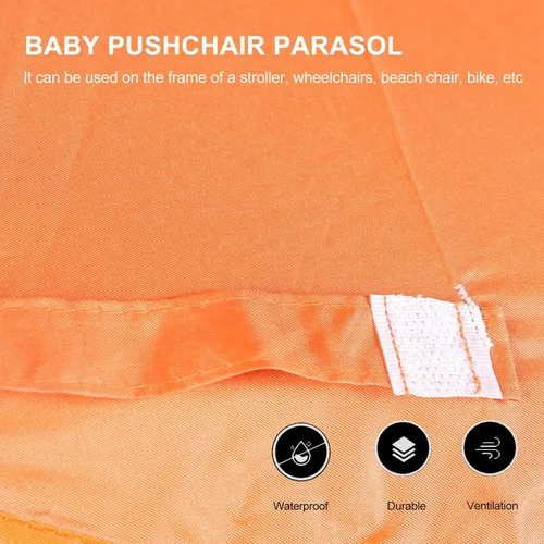 Vista 7 de Kisangel Silla ajustable portátil naranja con paraguas de clip desmontable para protección solar
