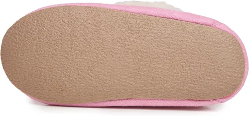 Vista 4 de Laura Ashley Fleece Girls Moccasin Slippers, Indoor Outdoor Easy to Wear Home Shoes for Kids