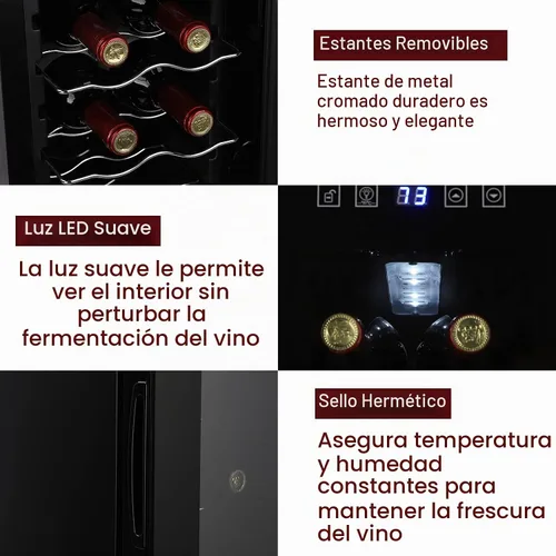 Vista 7 de Winado - Refrigerador de vino con compresor de 12 botellas