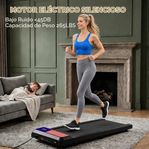 Vista 2 de Gkyet Walking Treadmill Pad with Incline, 2.5 HP Under-Desk Treadmill Home Running Pad LED Display Exercise Machine with Remote Control bandera