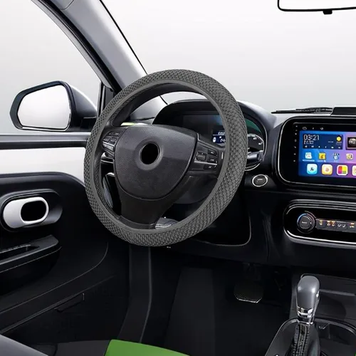 Vista 8 de HAOBO Funda elástica para volante de 15 pulgadas, cómoda funda elástica para volante de automóvil, cómoda y transpirable, funda de volante