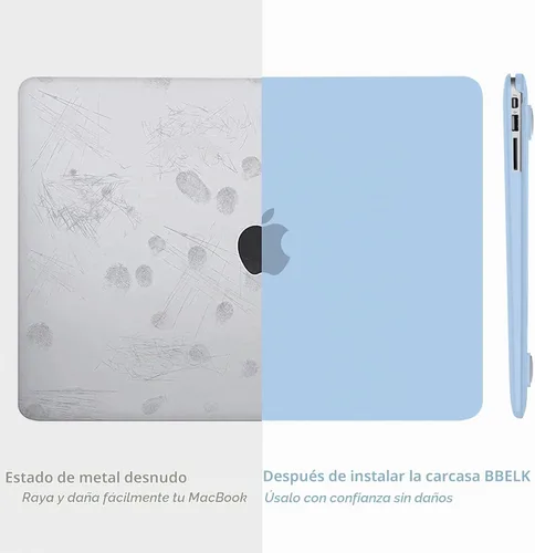 Vista 3 de B BELK Funda compatible con MacBook Air de 13 pulgadas modelo A1466 A1369 versión 2010-2017, carcasa rígida de plástico mate para laptop + cubierta