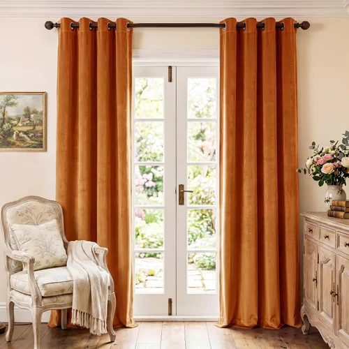 Vista 44 de StangH Cortinas de terciopelo gris de 84 pulgadas para oscurecer la habitación, con aislamiento térmico, cortinas gruesas y pesadas para sala