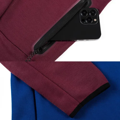 Vista 4 de Conjunto deportivo para hombre, sudadera con capucha y manga larga, con cremallera completa, 2 piezas