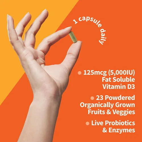Vista 6 de Garden of Life Organics Once Dail,y 60 unidades de vitamina código de vitamina D3 5,000IU, 60