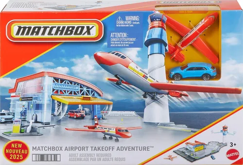 Vista 6 de Matchbox Takeoff Adventure Airport Set con juguete Audi & Avión